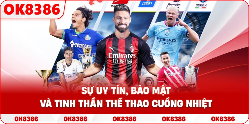 Hình ảnh biểu tượng sự uy tín, bảo mật và tinh thần thể thao cuồng nhiệt